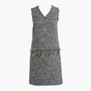 *NWT* J.Crew V-neck Fringe Sheath Dress in Tweed